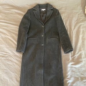 Reformation Wool Pinstripe Trench Coat